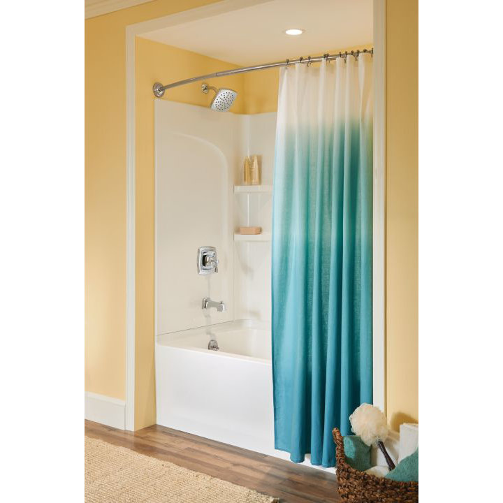 Moen Decorative 72 Quot Adjustable Curved Fixed Shower Curtain