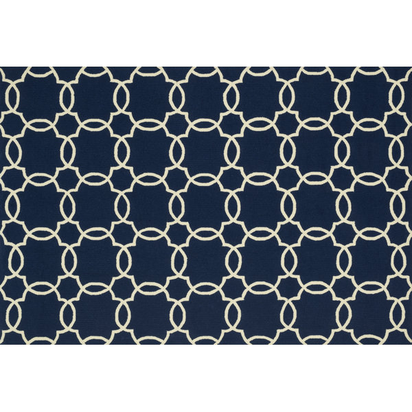 Loloi Rugs Ventura HandHooked Navy/Ivory Indoor/Outdoor Area Rug