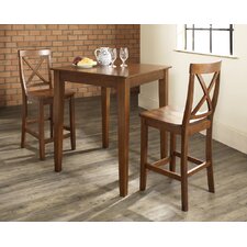 Pub Tables & Bistro Sets You'll Love | Wayfair - Baggley 3 Piece Pub Table Set with Tapered Leg Table and X-Back Barstools