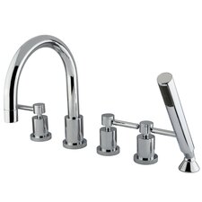 Bathtub Faucets You'll Love  Concord Three Handle Roman Tub Faucet with Hand Shower