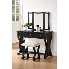 Bedroom & Makeup Vanities You'll Love | Wayfair Eveline Vanity Set with Mirror