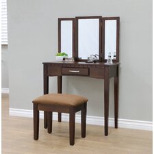 Bedroom & Makeup Vanities You'll Love | Wayfair Sibilla Vanity Set with Mirror