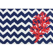 Blue Coral Rug | Wayfair - Orlando Chevron And Coral Area Rug