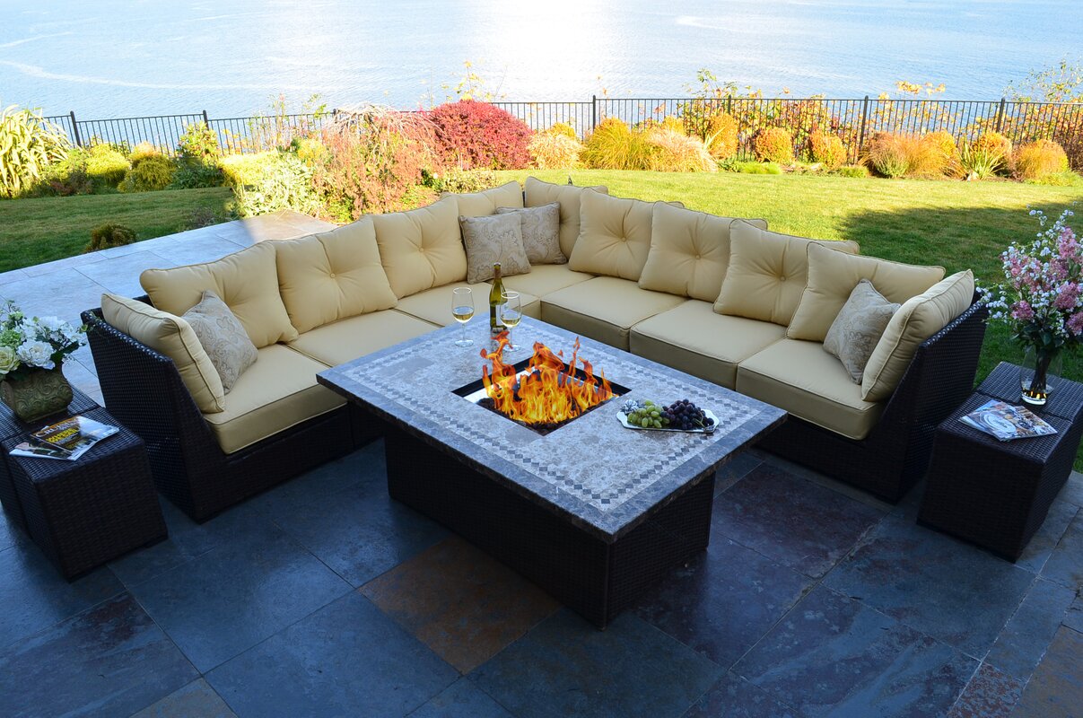 Outdoor Innovation South Beach 12 Piece Fire Pit Seating Group with Astounding South Beach 4Piece Sectional Sofa Set you must have