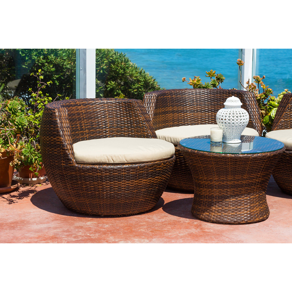 Ohana Depot Ohana 5 Piece Deep Seating Group with Cushion & Reviews