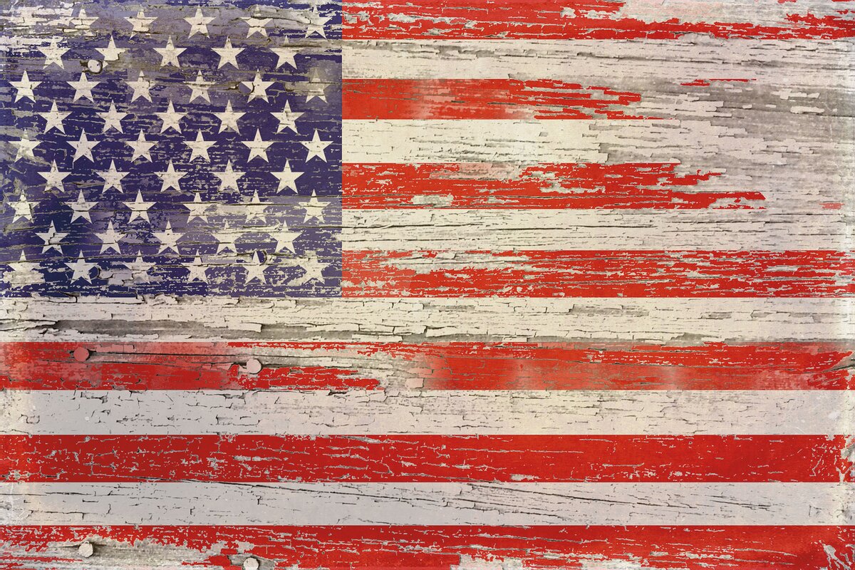 Portfolio Canvas American Flag Distressed I by Sharon Marston Painting ...