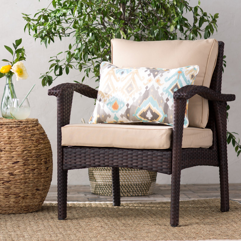 Alcott Hill Crane Wicker Club Chair with Cushion & Reviews Wayfair