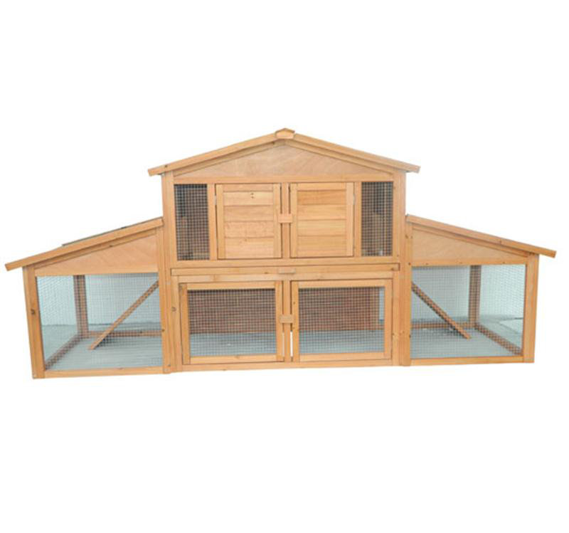 Pawhut Large Bunny Rabbit Hutch/Chicken Coop with Large Outdoor Run