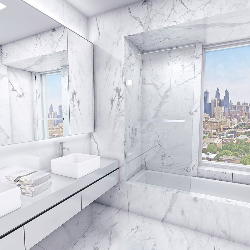 Shower Bathtub Doors You Ll Love Wayfair Rialto 34 X 58 Hinged Bathtub Door