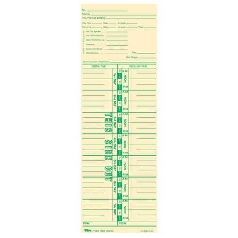 Tops Business Forms Payroll Calculation Time Card You'll Love 