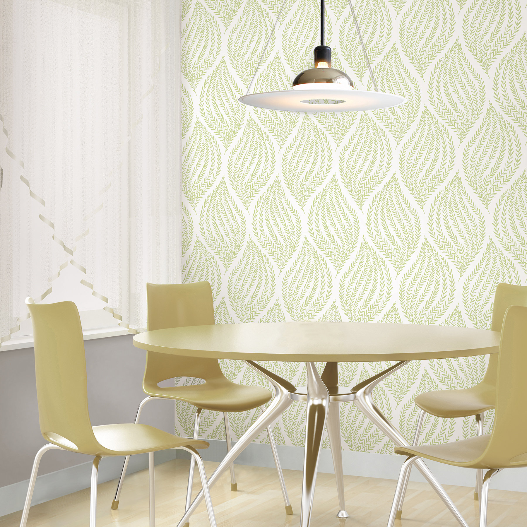 WallPops! Nu 18' x 20.5" Fern Lime Green Peel and Stick Wallpaper