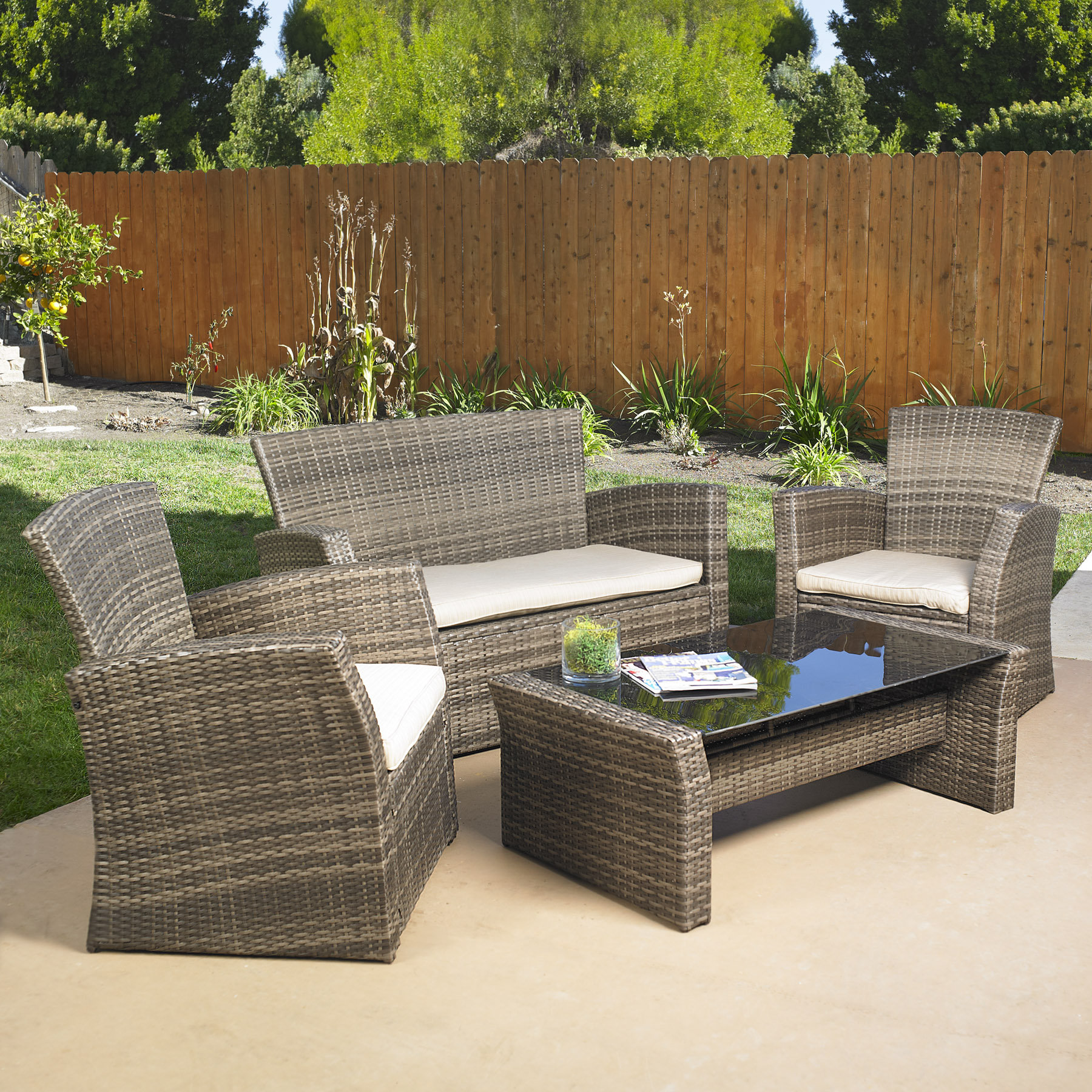 Mission Hills Redondo 4 Piece Lounge Seating Group With Cushion Redondo 4 Piece Lounge Seating Group With Cushion