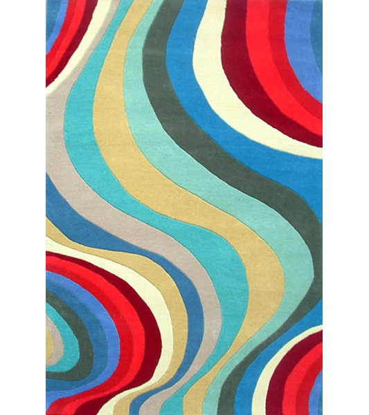 Acura Rugs Modern Blue/Red Area Rug & Reviews Wayfair