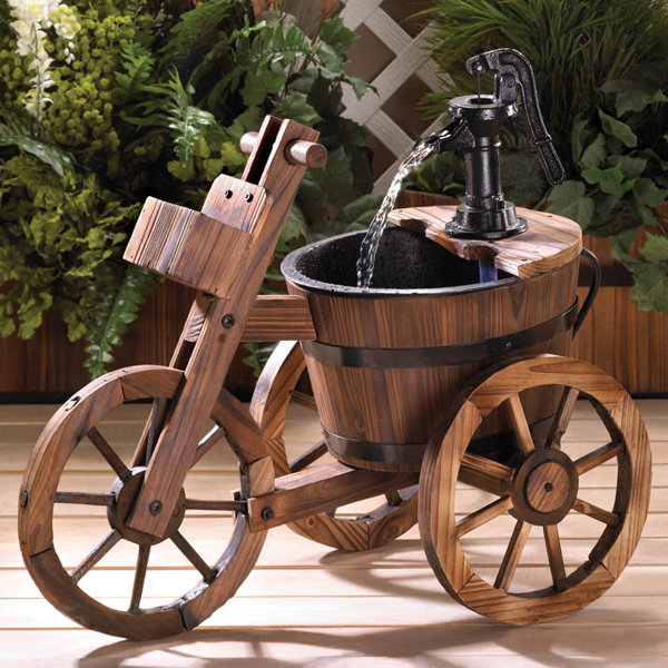 Zingz & Thingz Wood and Iron Tricycle Water Fountain & Reviews Wayfair