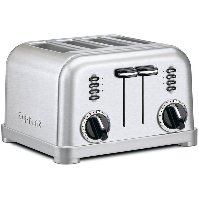 Metal Classic 4 Slice Toaster in Brushed Stainless & Reviews AllModern