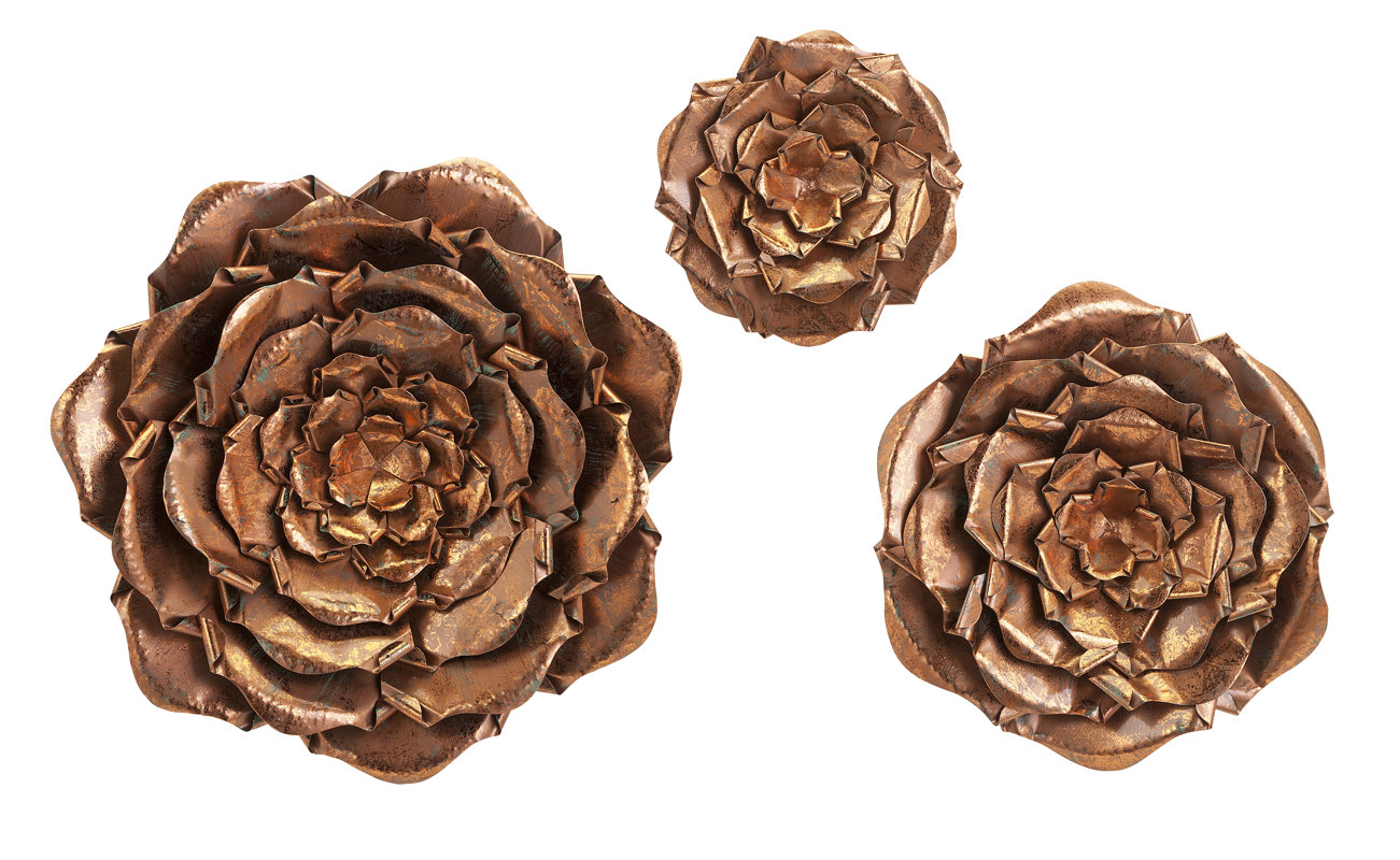 Metal Flowers Wall Decor imax 3 piece blayney metal flower wall décor set & reviews | wayfair Metal Flowers Wall Decor imax 3 piece blayney metal flower wall décor set & reviews | wayfair