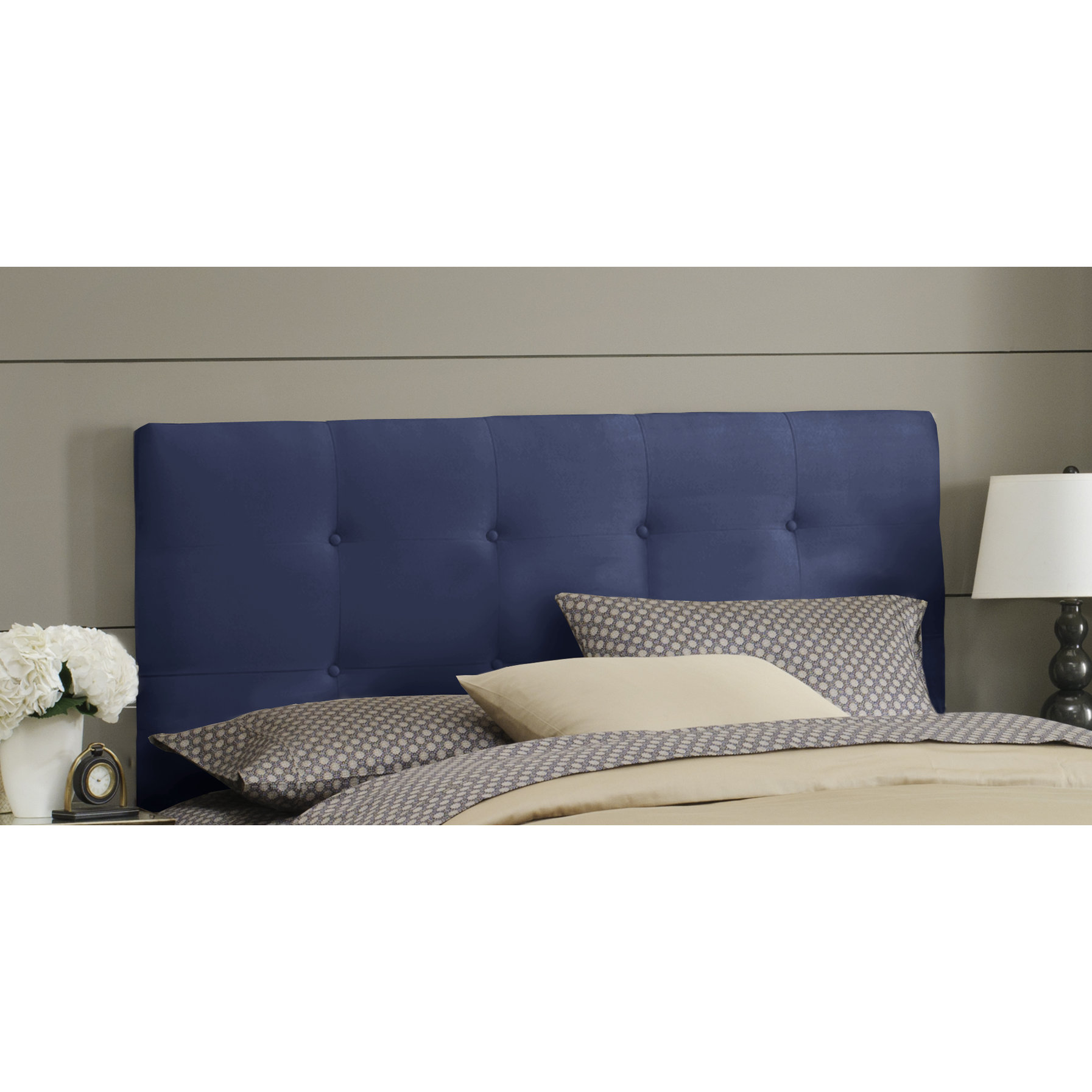 Skyline Furniture Double Button Tufted Upholstered Panel Headboard
