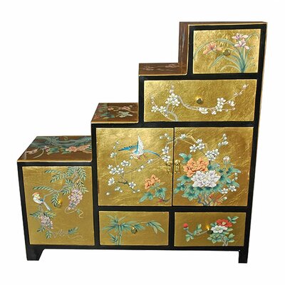 Oriental Furniture Chinese Leaf Step Tansu Cabinet | Wayfair