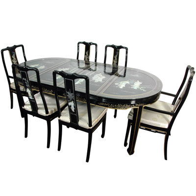 Oriental Dining Room Sets oriental furniture lacquer 7 piece dining set | wayfair Oriental Dining Room Sets oriental furniture lacquer 7 piece dining set | wayfair