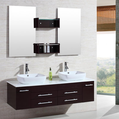 Kokols 24 Bathroom Vanity Set kokols 60" double floating bathroom vanity set with mirror Kokols 24 Bathroom Vanity Set kokols 60" double floating bathroom vanity set with mirror