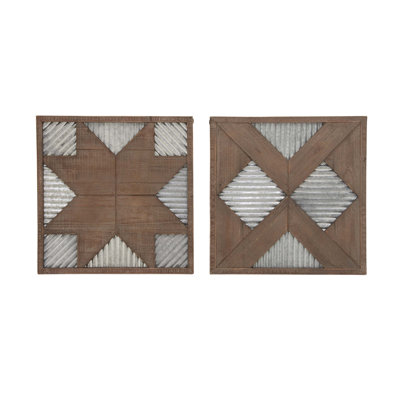 Square Metal Wall Decor 2 piece wood/metal wall décor set & reviews | allmodern Square Metal Wall Decor 2 piece wood/metal wall décor set & reviews | allmodern