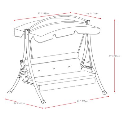 canopy porch swing portside arched barrel studio red magnifying glass