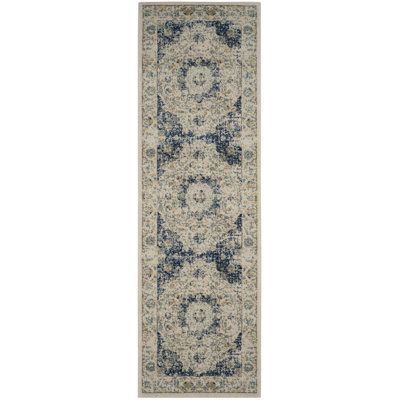 Bungalow Rose Ameesha Ivory/Blue Area Rug