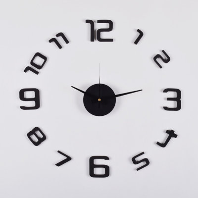 Black And White Wall Clock utopiaalley 3d frameless wall clock in black & reviews | wayfair Black And White Wall Clock utopiaalley 3d frameless wall clock in black & reviews | wayfair
