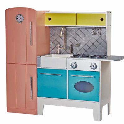 Blue Wooden Play Kitchen teamson kids playful bubble gum wooden play kitchen & reviews Blue Wooden Play Kitchen teamson kids playful bubble gum wooden play kitchen & reviews