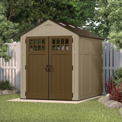 Suncast Everett 6 Ft. D x 8 Ft. D Resin Storage Shed ...