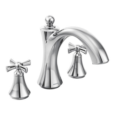 Moen Wynford Two Handle Deck Mount Non Diverter Roman Tub Faucet ... Moen Wynford Two Handle Deck Mount Non Diverter Roman Tub Faucet ...