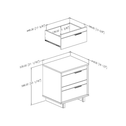 Fynn 2 Drawer Nightstand & Reviews | AllModern