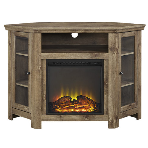 Union Rustic Rena Corner TV Stand with Electric Fireplace & Reviews