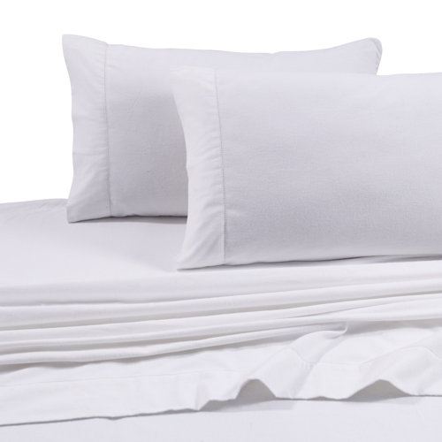 Tribeca Living Flannel Solid Extra Deep Pocket Sheet Set & Reviews Wayfair