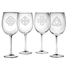  Celtic Knots Wine Glass (Set of 4)  Susquehanna Glass 