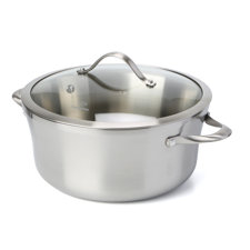  Contemporary Stainless Steel 6.5 Qt. Stock Pot with Lid  Calphalon 