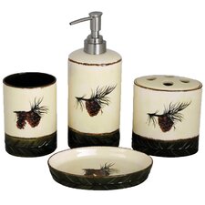  Pinecone 4-Piece Bathroom Accessory Set  HiEnd Accents 