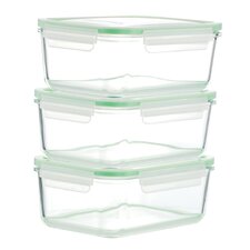  Go Green Glassworks 3-Piece Food Storage Container Set (Set of 3)  Kinetic 