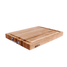  BoosBlock Reversible Maple Cutting Board with Stainless Steel Handles  John Boos 