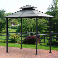  Harper Hardtop 8 Ft. W x 5 Ft. D Metal Grill Gazebo  Sunjoy 