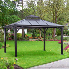  Marta 10 Ft. W x 12 Ft. D Metal Permanent Gazebo  Sunjoy 