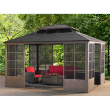  9 Ft. W x 14 Ft. D Metal Permanent Gazebo  Sunjoy 