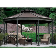  16 Ft. W x 14.5 Ft. D Metal Permanent Gazebo  Sunjoy 