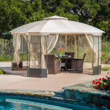  Polina 13 Ft. W x 13 Ft. D Metal Permanent Gazebo  Home Loft Concepts 
