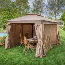 Aguilar 10 Ft. W x 12 Ft. D Metal Portable Gazebo  Home Loft Concepts 