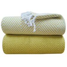  Elegancia Cotton Chevron Throw Blanket (Set of 2)  Affinity Linens 