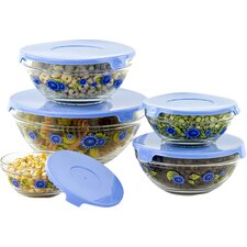  10-Piece Stackable Glass Storage Bowl Set  Imperial Home 