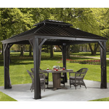  Messina 10 Ft. W x 10 Ft. D Metal Permanent Gazebo  Sojag 
