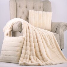  Luxury Rabbit Faux Fur Throw and Pillow Combo  BOON Throw & Blanket 