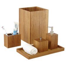  Defoe Bamboo 5-Piece Bathroom Accessory Set  The Twillery Co. 